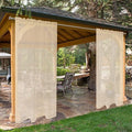 SpaceDresser Waterproof Outdoor Sheer Curtains for Patio - 2 Panels Rod Pocket Indoor Voile Sheer Curtain for Living Room,52W x 120L inch,Beige