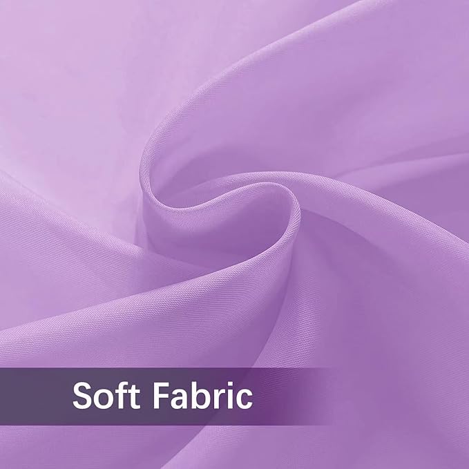 SpaceDresser Waterproof Outdoor Sheer Curtains for Patio - 4 Panels Rod Pocket Indoor Voile Sheer Curtain for Living Room,52W x 96L inch, Lavender