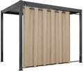 Easy-Going Linen Look Outdoor Curtains Waterproof Windproof Porch Curtains, Soft Thicken Outdoor Privacy Curtains for Patio, Gazebo, Grommet Top and Tab Bottom Drape, 1 Panel, 110x108 inch, Beige