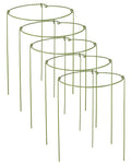 5 Pack Plant Support Stakes, Adjustable Plant Ring Cages with Green Rubber Wrapping, Ideal for Orchids, Indoor and Outdoor Potted Plants, 6" Wide x 11" High