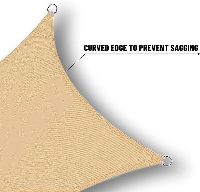 SUNNY GUARD Waterproof Sun Shade Sail 7' x 12' Sand Rectangle UV Block Sunshade for Backyard Yard Deck Patio Garden Outdoor Activities and Facility(Customized)