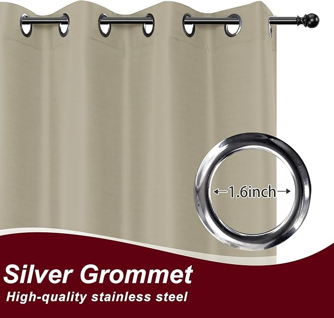 HolidayIdeas Grommet Outdoor Curtains for Patio Waterproof 8 Pcs All Weather Balcony Outside Curtains for Apartments, Gazebo, Pergolas, Porch, 54x108 Inch, Taupe