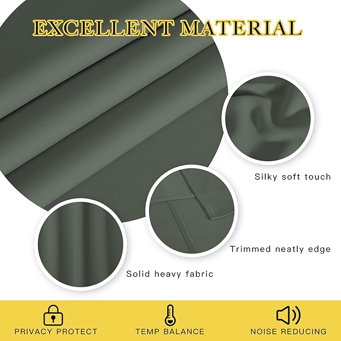 NICETOWN Blackout Curtain for Windows 84 inch Long - Window Treatment Thermal Curtain Solid Grommet Room Darkening Drape for Bedroom/Living Room (Dark Mallard, 1 Panel, W66 x L84)