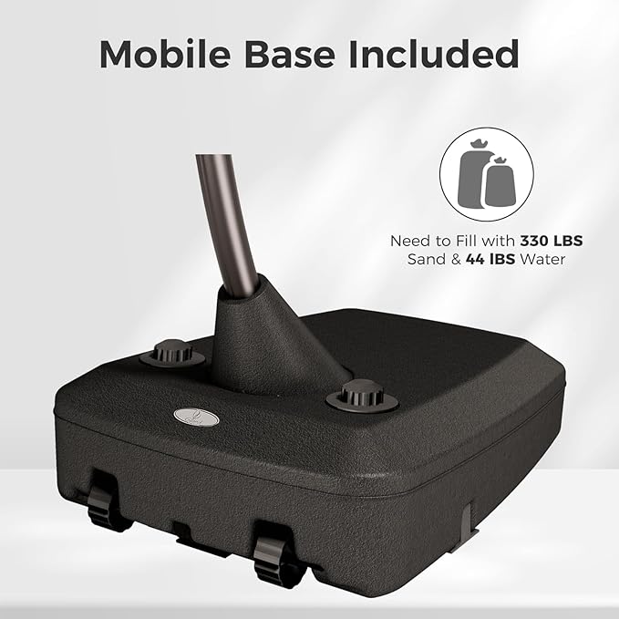 Grand patio 12 FT Sunbrella Cantilever Umbrella with Base Outdoor Aluminum Offset Umbrella with Tilt Adjustment (Aruba, 12 FT-SUNBRELLA)