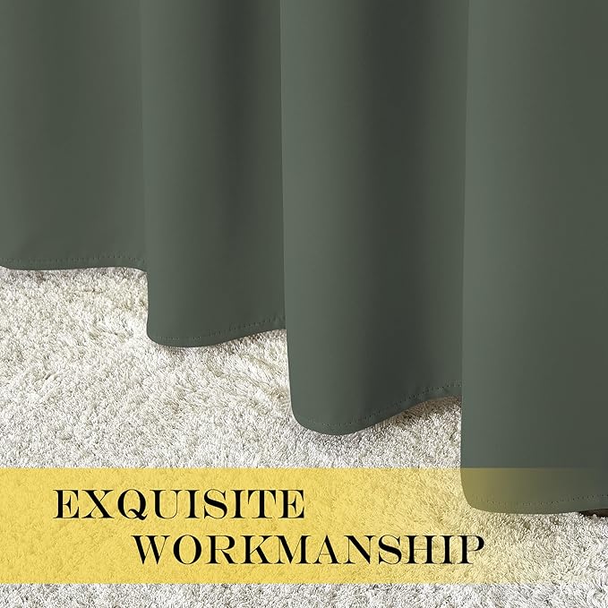 NICETOWN Bedroom Curtain Room Darkening Drapery 102 inches Length - Home Fashion Thermal Insulated Grommet Room Darkening Curtain for Living Room (Dark Mallard, 1 Panel, 52 x 102 inches)