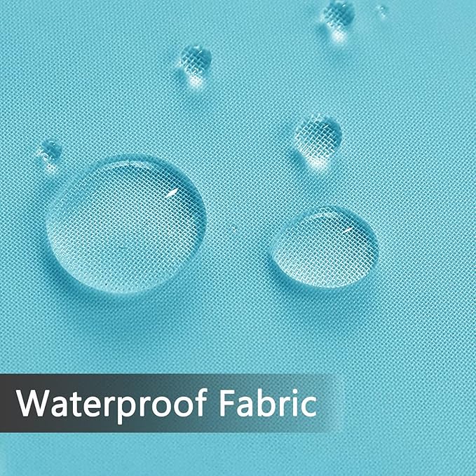 SpaceDresser Waterproof Outdoor Sheer Curtains for Patio - 4 Panels Rod Pocket Indoor Voile Sheer Curtain for Living Room,52W x 96L inch, Aqua