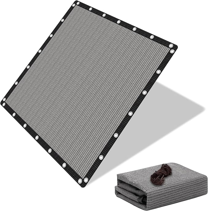 90% Shade Cloth Sun Shade Fabric for Patio Garden Pergola Shade Cover Canopy with Gromments (Grey, 8X12 FT)
