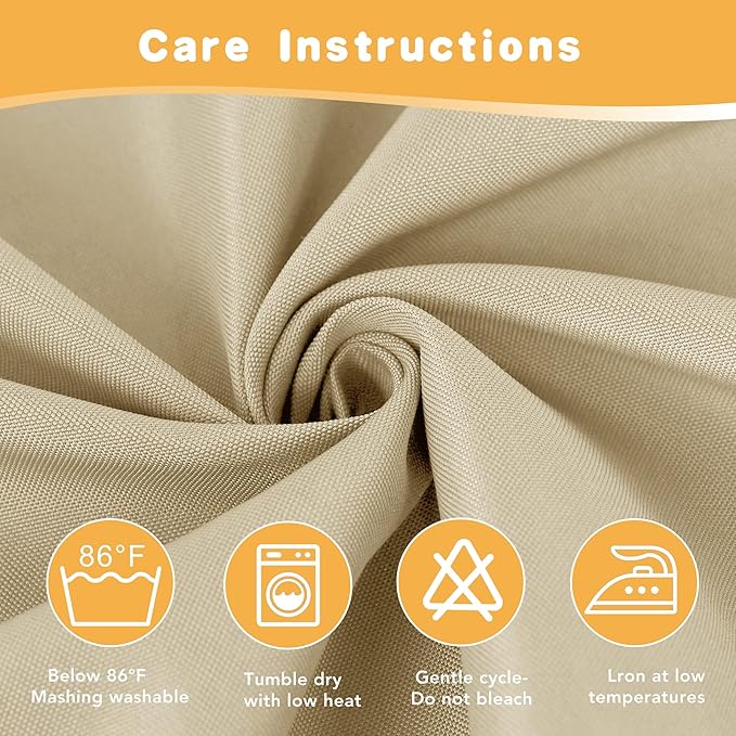 HolidayIdeas Outdoor Curtains for Patio Waterproof, 4 Panels - 54 x 120 Inch - Privacy Protection & Light Filtering Curtains Cream Grommet Outside Curtains for Porch, Gazebo, Pergola, Backyard