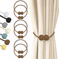 Hion Magnetic Curtain Tiebacks Dark Brown 6 Pack, Curtain Tiebacks Buckles Holdbacks Holders Hooks Clip for Home Bedroom Office Decorative Thick or Thin Curtain