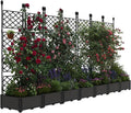 7 PCS Raised Garden Bed with Trellis & Privacy Screen, 116"w x 63"Tall Vertical Garden Planter Box for Climbing Plants - Sturdy Lightweight Outdoor Planter for Vegetables, Flowers on Patio, Balcony
