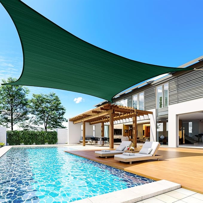 Quictent 20x26ft Sun Shade Sail for Patio, 185GSM Heavy Duty Rectangular Outdoor Sunshades UV Block Outside Canopy Cover for Backyard