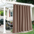 RYB HOME Extra Wide Outdoor Curtains for Patio Waterproof Heavy Duty Thermal Insulated in Summer Full Coverage Privacy for Gazebo, Cabana & Pergola, W100 x L108, Mocha, 1 Panel