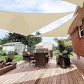 Patio Paradise 7' x 7' x 6'10" Sun Shade Sail Triangle Canopy, Permeable Shade Cloth Fabric Sunlight Block Patio Cover HDPE Deck Awning for Outdoor Backyard Pergolas Roof Shading, Beige