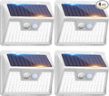 Peasur White Solar Lights Outdoor Waterproof, 6Pack 140LED Solar Powered Motion Sensor Light, 3 Modes Security Wall Lights for Fence Garden Yard Outside