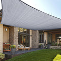 LOVE STORY Custom Size 9'x12' Silver Grey Sun Shade Sail Rectangle UV Block Canopy Patio Sail Sunshades Fabric for Outdoor Garden Carport (We Make Custom Size)