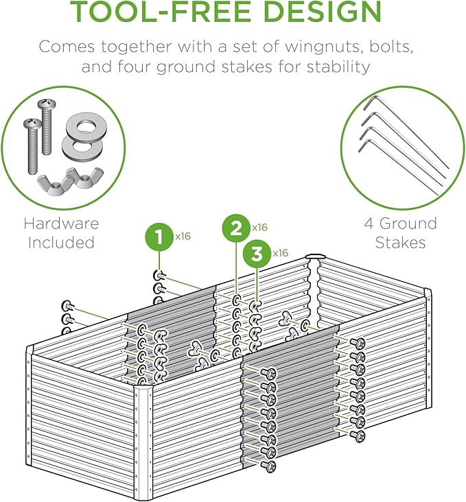 Best Choice Products 4x2x2ft Outdoor Metal Raised Garden Bed, Deep Root Box Planter for Vegetables, Flowers, Herbs, 119 Gallon Capacity, 100% Non Toxic Materials - Moonlight Gray