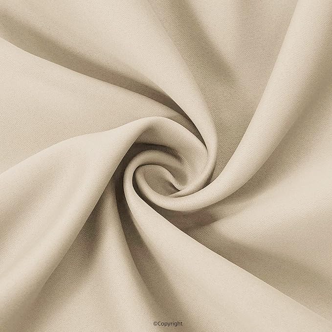 Waterproof Outdoor Curtain W52 x L63 - Grommet Top Sunlight Blocking Window Treatment Drapes Blackout Curtains for Home Bedroom Living Room Patio Porch Pergola Gazebo (Beige, 2 Panels)