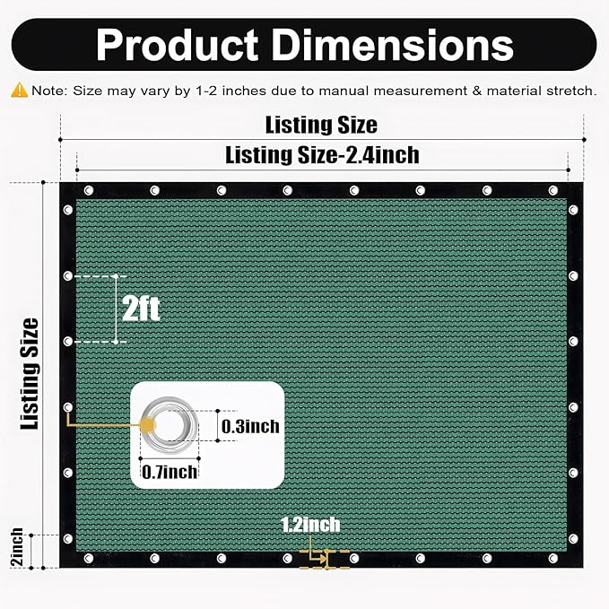 Artpuch 90% Sun Shade Cloth, 10 x 14 FT Pergola Shade Cover Canopy with Grommets, Sun Screen Fabric Tarp for Patio, Outdoor, Garden, Backyard, Green