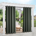 NICETOWN 2 Panels Long Outdoor Curtains Waterproof 108 inch Length for Patio, Windproof Thermal Insulated Rustproof Top and Bottom Grommet Blackout Outdoor Drapes for Porch, W52 x L108