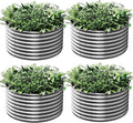 4 Pack 3x3ft Round Galvanized Raised Garden Bed Outdoor, Metal Garden Bed for Vegetables, Above Ground Garden Box for Flower, Steel Raised Beds for Gardening - 3ftx3ftx10inch