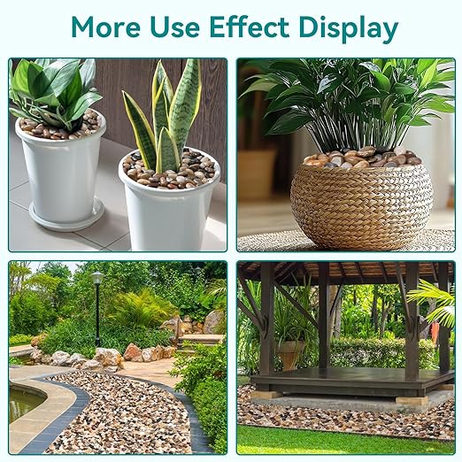 2.5 lbs Decorative Rocks for Potted Plants, 1-1 1/2 inch River Rocks for Plants, Garden Rocks Outdoor Landscaping, Polished Natural Stone for Walkways, Yard, Vases, Crafts