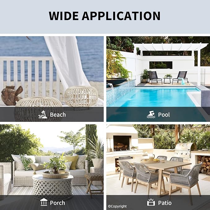 Water Proof Outside Curtains with Grommet Top for Porch, W84 x L84 Thermal Insulated Washable Light Block Outdoor Divider Drapes for Patio Gazebo Deck Pool Area Pergola Cabana (2 Panels)