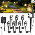 All-in-One Low Voltage Landscape Lighting Kit, 8 Pack Landscape Lights with Smart Transformer, Dimmable Waterproof Outdoor LED SpotLights, 24V LED Landscape Lights for Yard, Garden(Warm White)