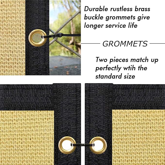 UPGRADE Privacy Fence Screen 8'x15' Sand Outdoor 90% Visibility Blockage 170 GSM Mesh Shade Cover Panels for Backyard,Balcony,Home Decoration with Zip Ties,Customized Avaliable
