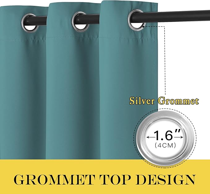 NICETOWN Door Curtain for Closet Doors 80 Inches Long 1 Panel, Blackout Doorway Curtain for Open Closet Bedroom, Room Divider Living Room for Privacy (Sea Teal, 1 Panel, 46W x 80L)
