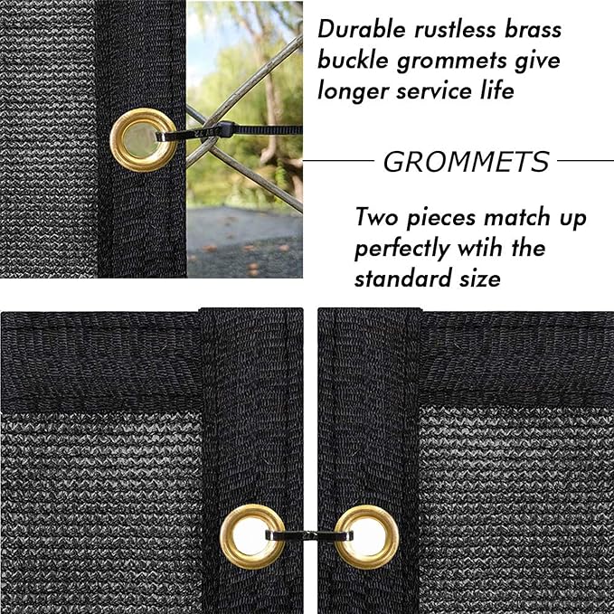 UPGRADE Privacy Fence Screen 6'x44' Black Outdoor 90% Visibility Blockage 170 GSM Mesh Shade Cover Panels for Backyard,Balcony,Home Decoration with Zip Ties,Customized Avaliable