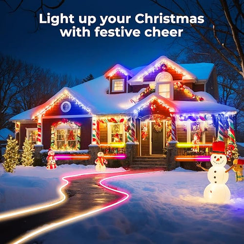 100FT LED Neon Rope Lights, Flexible Led Rope Lights Control with App/Remote, IP67 Outdoor RGB Color Changing Led Neon Lights Waterproof, Music Sync Led Strip Neon Lights for Bedroom Decor