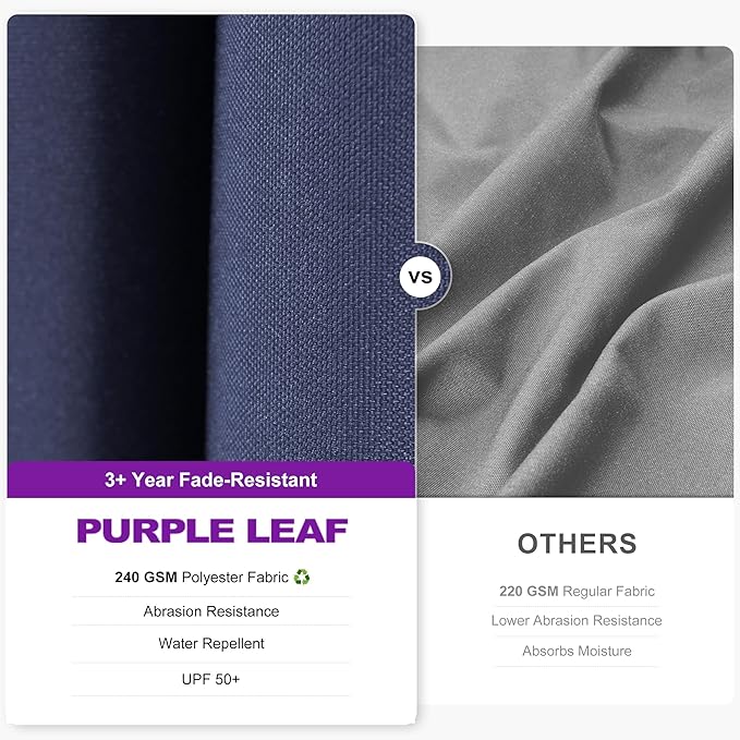 PURPLE LEAF 8' X 11' Left-right Tilting Patio Umbrella Outdoor Cantilever Swivel Rectangle Umbrella with Tilt Aluminum Offset Umbrella with 360-degree Rotation for Garden Deck Pool Patio Navy Blue