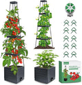 MQFORU 2Pack Raised Garden Bed Planter Boxes with Trellis, 57" Self-Watering Tomato Planter Boxes with Trellis for Climbing Vegetable and Plants, Tomato Cage for Indoor Outdoor Use