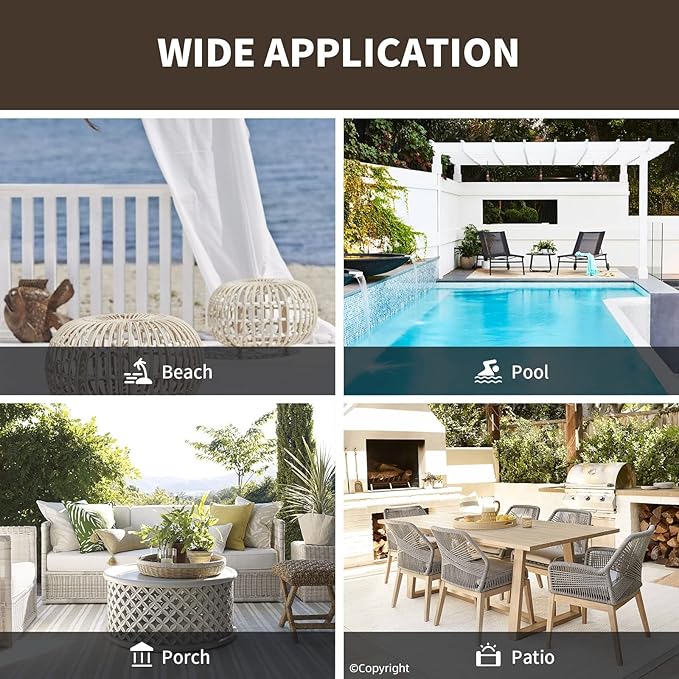 Waterproof Outdoor Curtain W105 x L84 - Grommet Top Sunlight Blocking Window Treatment Drapes Blackout Curtains for Home Bedroom Living Room Outdoor Patio Porch Pergola Cabana Gazebo (2 Panels)
