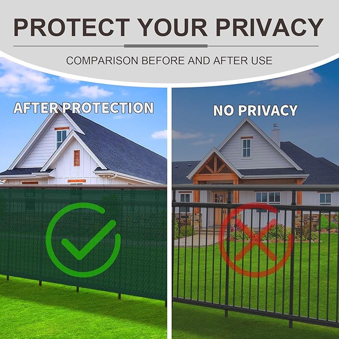 LOVE STORY Custom Size 3'x12' Dark Green Balcony Privacy Screen,UV Block Privacy Fence Screen,90% Shield for Outdoor Pool Garden Apartment Railing