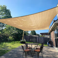 SUNLAX Sun Shade Sail 8' x 12' Sand Rectangle Canopy Sail Shade Cover UV Block Permeable Sunshade Outdoor for Patio Backyard (We Make Custom Size)