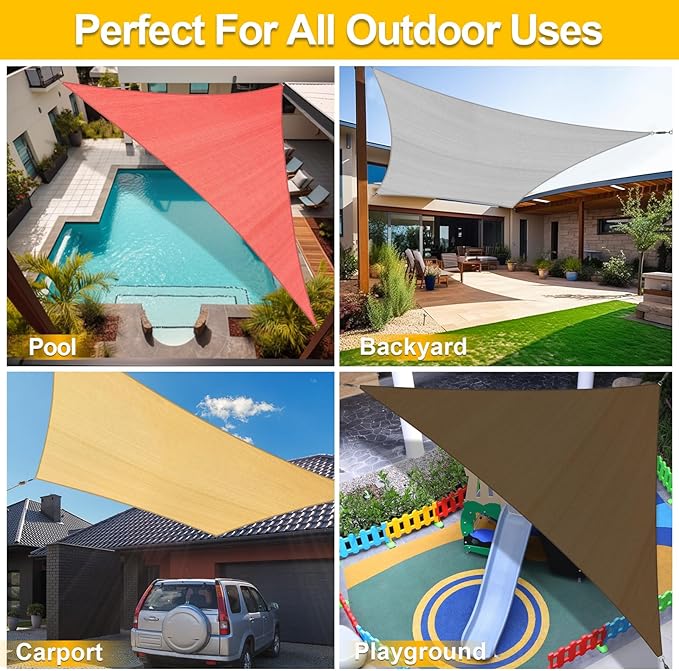 KANAGAWA Sun Shade Sail Curved 16'X20' Dark Gray Rectangle Outdoor Shade Cover UV Blovk Canopy for Patio Garden Backyard Heavy Duty Permeable 185GSM (We Make Custom Size)