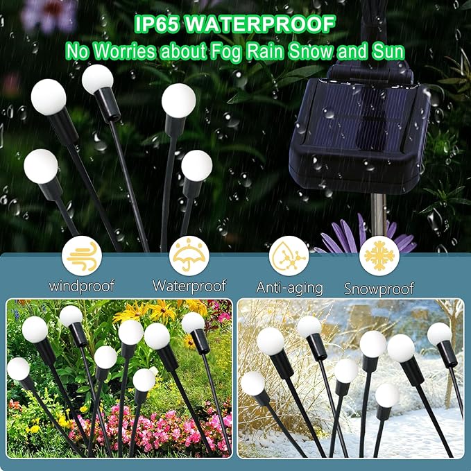 Kohlrabi Solar St Patricks Day Lights Outdoor, 2 Pack 20 LED Solar Green Firefly Lights, Waterproof Wind Swaying Light for St. Patrick's Day Irish Day Outside Yard Patio Decoration