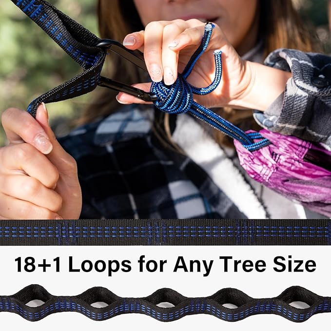 Kootek Camping Hammock, Portable Hammocks with Tree Straps & Attached Carry Bag, Camping Essentials Gear, Perfect for Outside Indoor Hiking Beach Backpack Travel