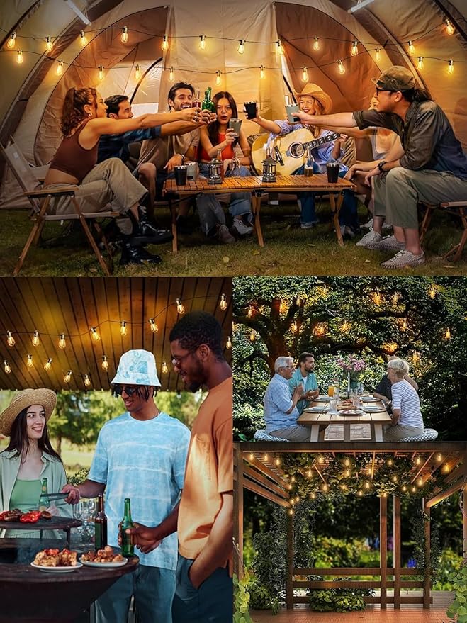 Svater Outdoor String Lights 300 FT, Patio Lights for Outside with Shatterproof Bulbs, Waterproof IP65 Commercial Hanging Light for Backyard Porch Balcony Bistro Party 3X100 FT