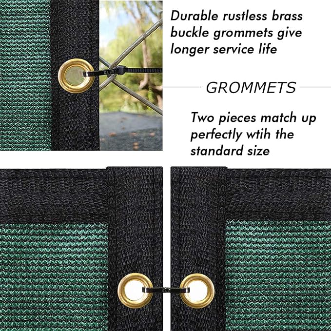 UPGRADE Privacy Fence Screen 8'x31' Dark Green Outdoor 90% Visibility Blockage 170 GSM Mesh Shade Cover Panels for Backyard,Balcony,Home Decoration with Zip Ties,Customized Avaliable