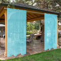 SpaceDresser Waterproof Outdoor Sheer Curtains for Patio - 4 Panels Rod Pocket Indoor Voile Sheer Curtain for Living Room,52W x 84L inch, Aqua