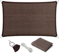 Eden's Decor Straight Flat-Edged Sun Shade Sail Rectangular 12' x 15' Brown UV-Blocking Outdoor Canopy Fabric Cloth Awning for Pergola Patio Garden Backyard Custom Size