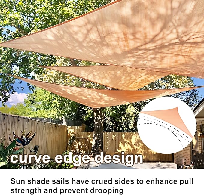 SUNLAX Sun Shade Sail 17' x 24' x 29.4' Peach Fuzz Rectangle Canopy Sail Shade Cover UV Block Permeable Sunshade Outdoor for Patio Backyard Deck Pergola (We Make Custom Size)
