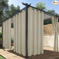 HolidayIdeas Outdoor Curtains for Patio Waterproof, 4 Panels - 54 x 120 Inch - Privacy Protection & Light Filtering Curtains Taupe Grommet Outside Curtains for Porch, Gazebo, Pergola, Backyard