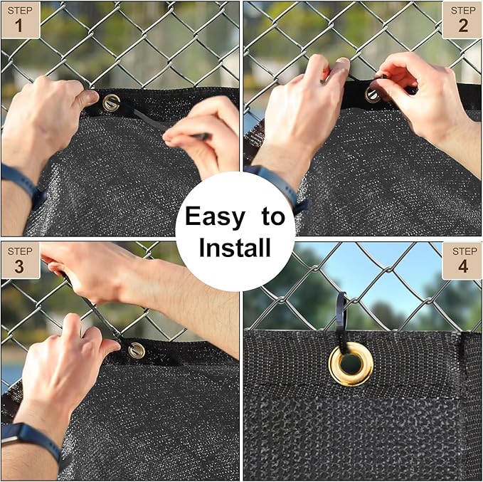 UPGRADE Privacy Fence Screen 5'x11' Dark Grey Outdoor 90% Visibility Blockage 170 GSM Mesh Shade Cover Panels for Backyard,Balcony,Home Decoration with Zip Ties,Customized Avaliable
