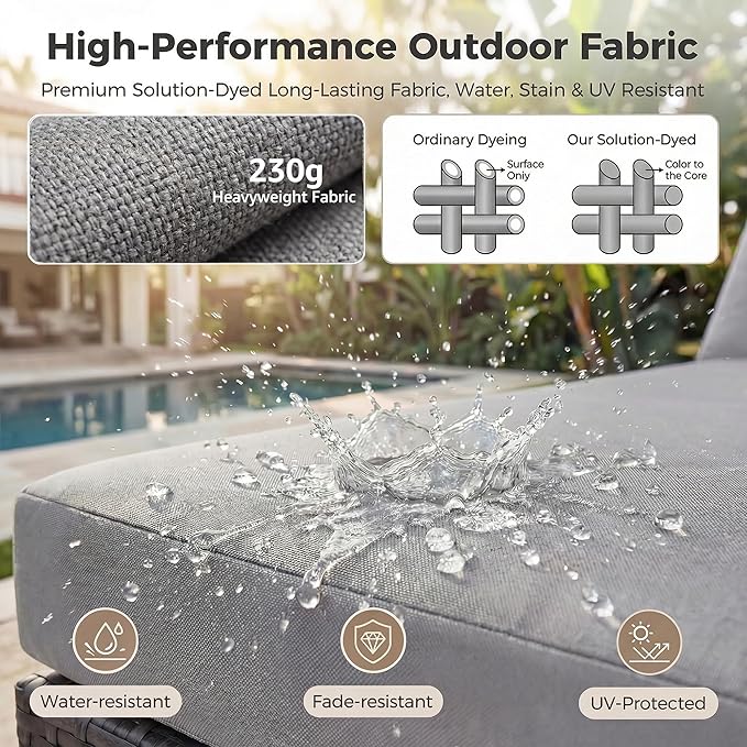 NICESOUL 11 Piece Outdoor Patio Furniture Set with Fire Pit Natural Gas/Propane, 29.3'' High Back Comfy Wicker Patio Sectional with Firepit & Chaise Lounge, 8 Seats Big Deep Couch for Backyard, Grey