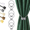 Hion Magnetic Curtain Tiebacks Grey 6 Pack, Curtain Tiebacks Buckles Holdbacks Holders Hooks Clip for Home Bedroom Office Decorative Thick or Thin Curtain