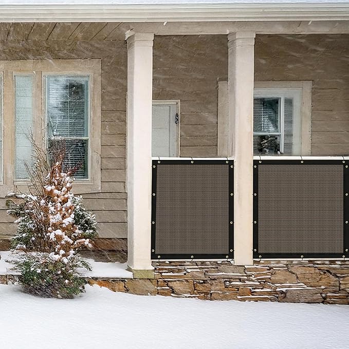 UPGRADE Privacy Fence Screen 4'x23' Brown Outdoor 90% Visibility Blockage 170 GSM Mesh Shade Cover Panels for Backyard,Balcony,Home Decoration with Zip Ties,Customized Avaliable