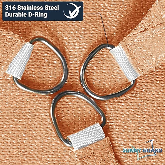 SUNNY GUARD Custom Size 6'x7' Peach Fuzz Sun Shade Sail Rectangle UV Block Shade for Backyard Yard Patio Deck Garden(Customized)
